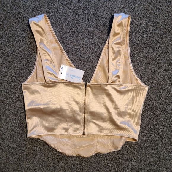 Silky champagne corset - Picture 2 of 3